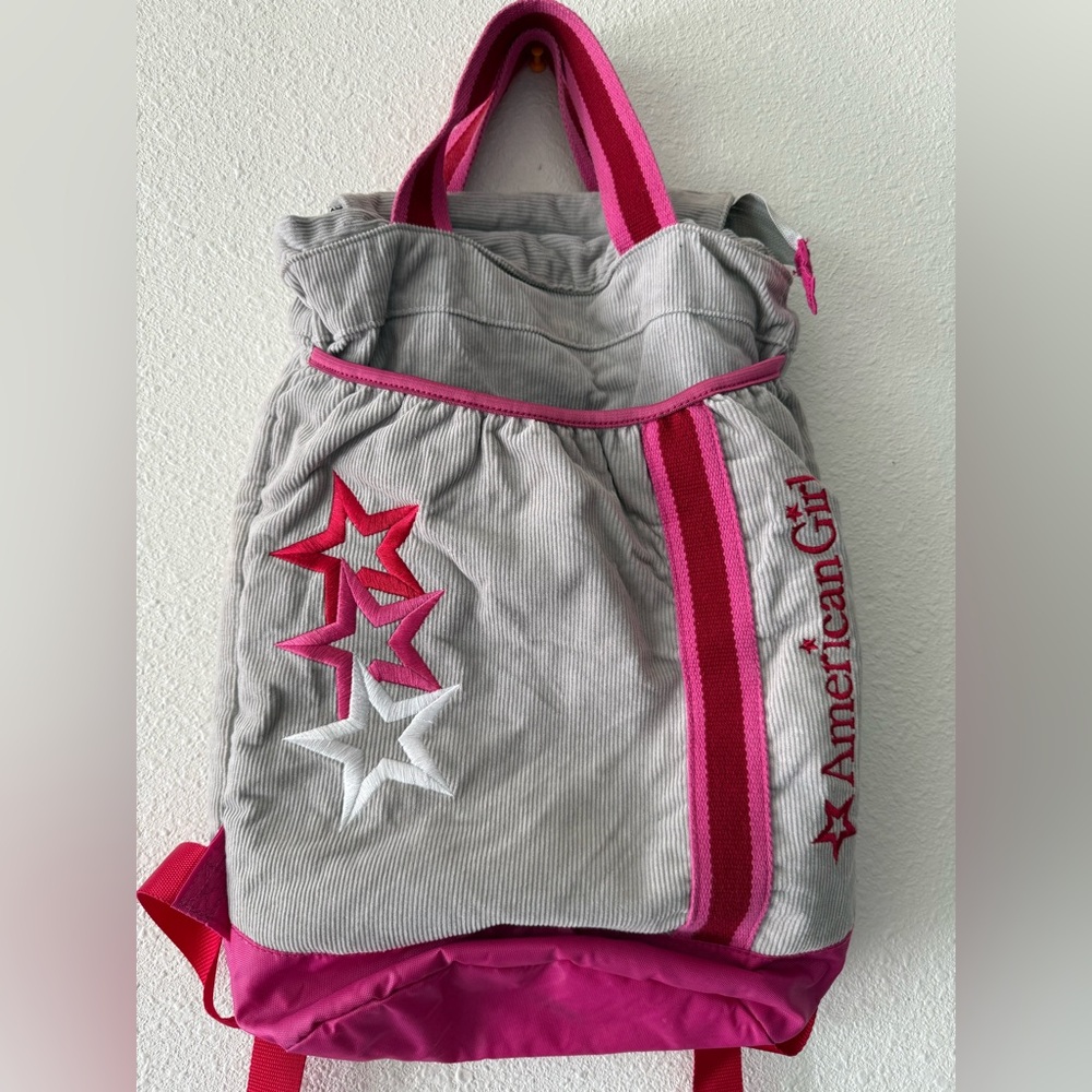 American Girl Starry Pink and Gray Backpack
